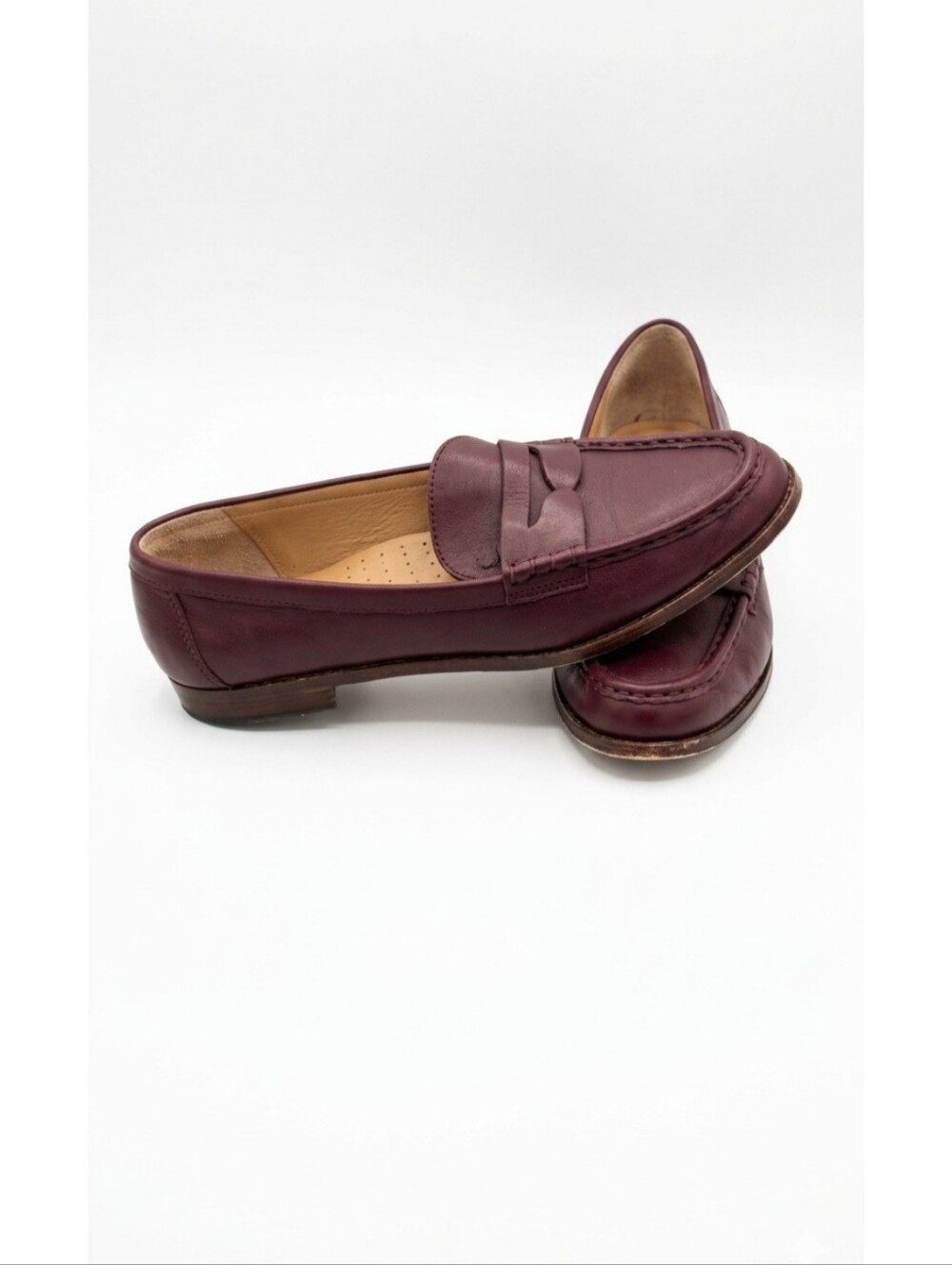 Lauren Ralph  Woomen Wynnie Nappa Leather Penny Loafers - Burgundy - Size 10